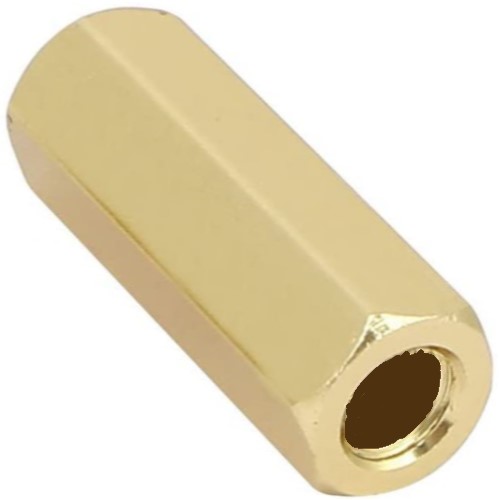 1344-6-A-6 SPACER 1/4 HEX X 1 L X #6 (0.140) ID AL/GOLD